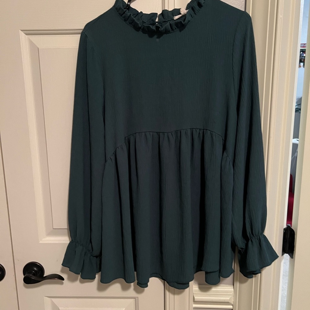 Elegant green peplum Blouse